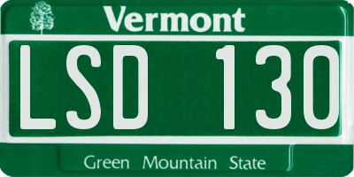 VT license plate LSD130