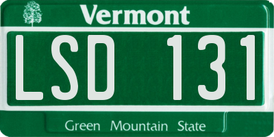 VT license plate LSD131