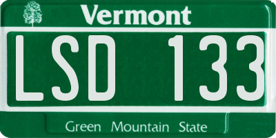 VT license plate LSD133