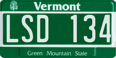 VT license plate LSD134