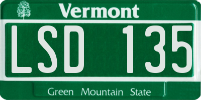 VT license plate LSD135