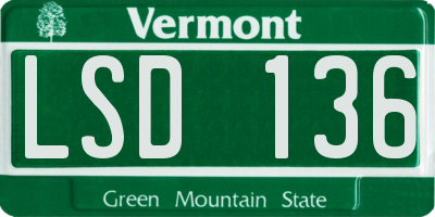 VT license plate LSD136