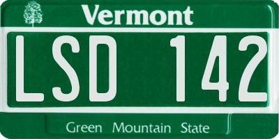 VT license plate LSD142