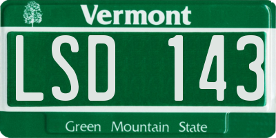 VT license plate LSD143