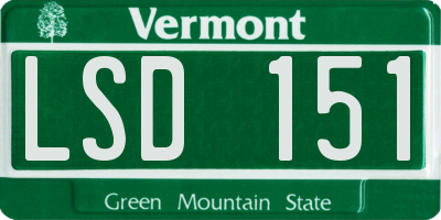 VT license plate LSD151