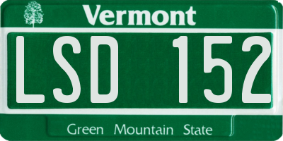 VT license plate LSD152