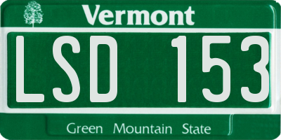 VT license plate LSD153