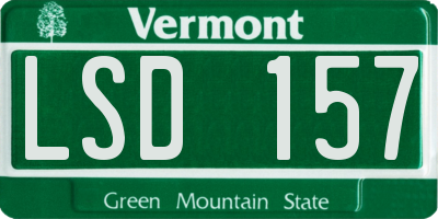 VT license plate LSD157