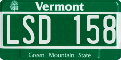 VT license plate LSD158
