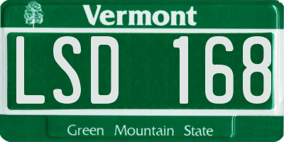 VT license plate LSD168