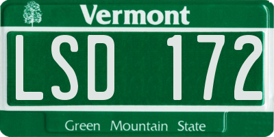 VT license plate LSD172