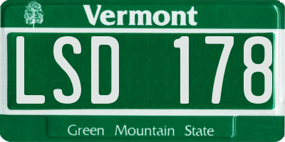 VT license plate LSD178