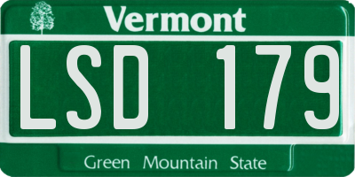 VT license plate LSD179