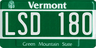 VT license plate LSD180
