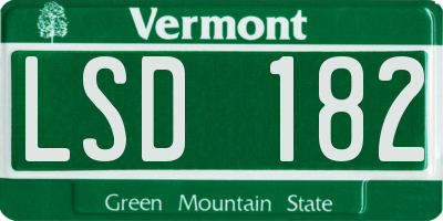 VT license plate LSD182