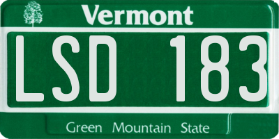 VT license plate LSD183