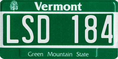 VT license plate LSD184