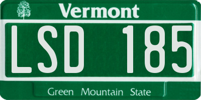 VT license plate LSD185