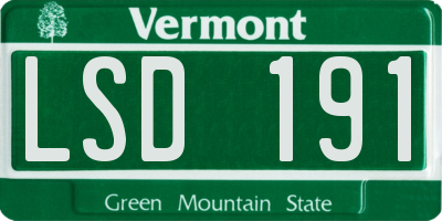 VT license plate LSD191