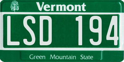 VT license plate LSD194