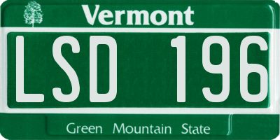 VT license plate LSD196