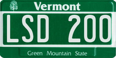 VT license plate LSD200