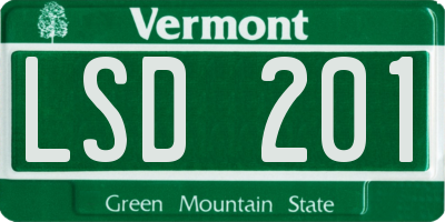 VT license plate LSD201