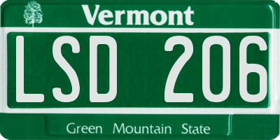 VT license plate LSD206