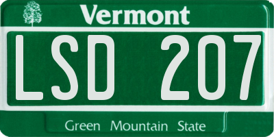 VT license plate LSD207