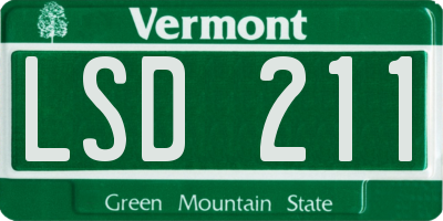 VT license plate LSD211