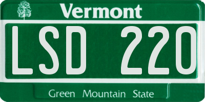 VT license plate LSD220
