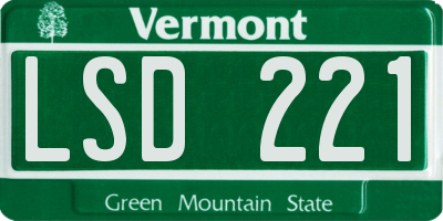 VT license plate LSD221