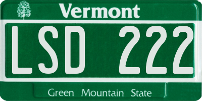 VT license plate LSD222