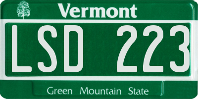 VT license plate LSD223
