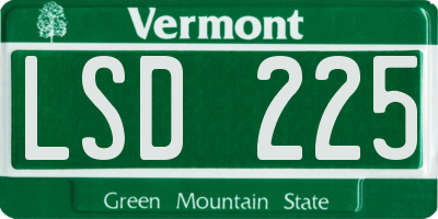 VT license plate LSD225