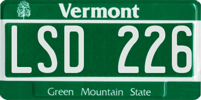 VT license plate LSD226