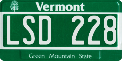 VT license plate LSD228