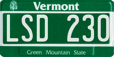 VT license plate LSD230