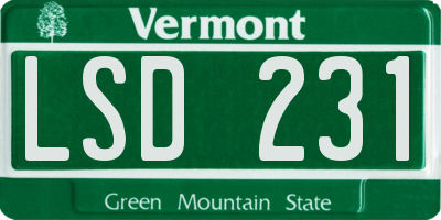 VT license plate LSD231