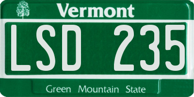 VT license plate LSD235