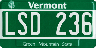 VT license plate LSD236