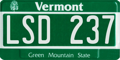 VT license plate LSD237