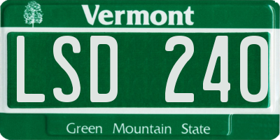 VT license plate LSD240