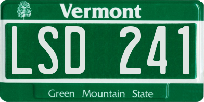 VT license plate LSD241
