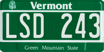 VT license plate LSD243