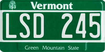 VT license plate LSD245