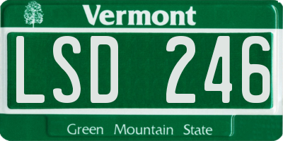 VT license plate LSD246