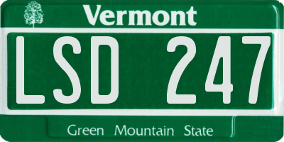 VT license plate LSD247