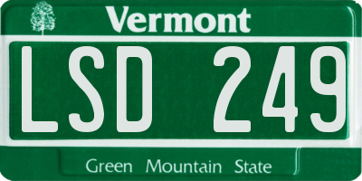 VT license plate LSD249