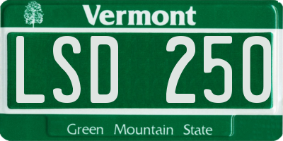 VT license plate LSD250